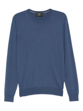 BOSS crew-neck sweater - men - Cashmere - S - Blue