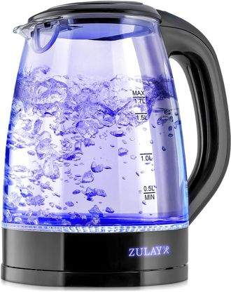 Zulay Kitchen Electric Glass Kettle Water Boiler with Auto Shut-Off and Boil-Dry Protection