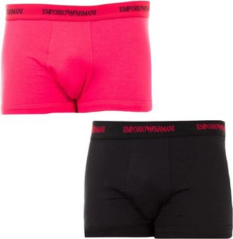 Emporio Armani Pack-2 Retro Boxers - Heren - Onderbroek - Veelkleurig - S - Katoen - Ondergoed