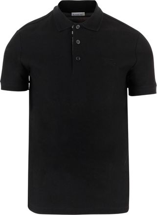 Burberry Black Shirt Collar Polo