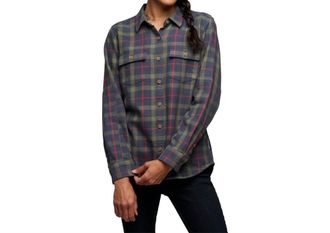 Black Diamond Womens Project Twill Long Sleeve Button Down In Charcoal Tundra