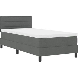 vidaXL Vidaxl - Cama Box Spring Con Colch&oacute;n Gris Oscuro 100 X 200 Cm Tela