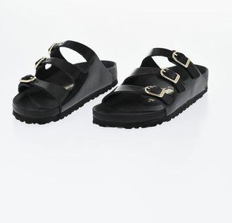 Birkenstock Brushed Leather Slides FLORIDA with Triple Buckle size 36