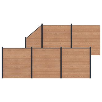 vidaXL Panel De Valla 6 Pcs Wpc Y Aluminio Marr&oacute;n Vidaxl