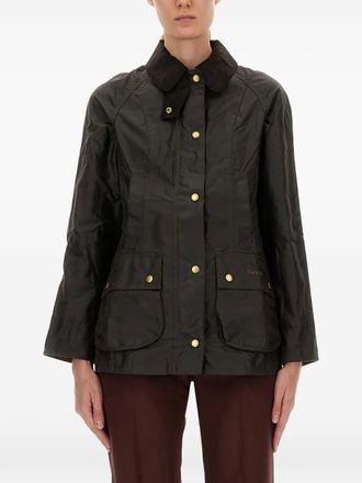 Barbour Gecoat jack met knopen - Groen