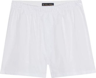 Brooks Brothers Katoenen Poplin Boxer - Heren - Ondergoed - Wit - Maat: 2XL Katoen