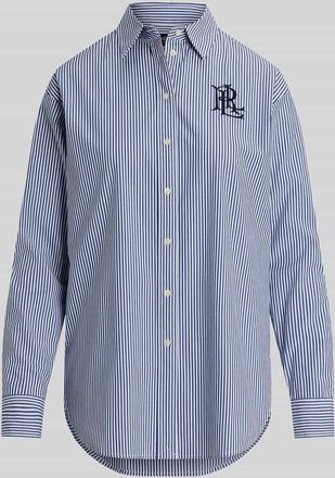 Lauren Ralph Lauren Relaxed Fit Langarmbluse aus Baumwoll-Mix in Hellblau, Gr&ouml;&szlig;e XL