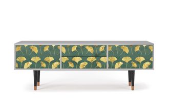 StoryZ Mueble de TV verde y amarillo 2 cajones y 2 puertas L 170 cm