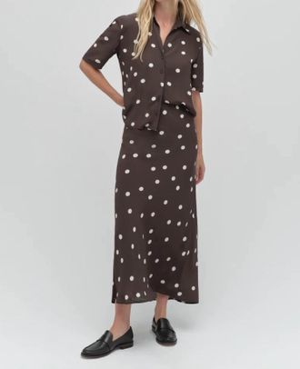 Favorite Daughter The Favorite Skirt In Espresso Polka Dot