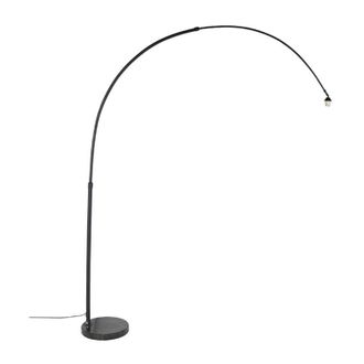 QAZQA Qazqa L&aacute;mpara De Arco Moderna Negra Con Base De M&aacute;rmol - Xxl Acero /m&aacute;rmol Alargada Adecuado Para Led Max. 1 X 60 Watt