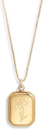 Set & Stones Audrey Birth Flower Pendant Necklace in Gold/march - Daffodil at Nordstrom