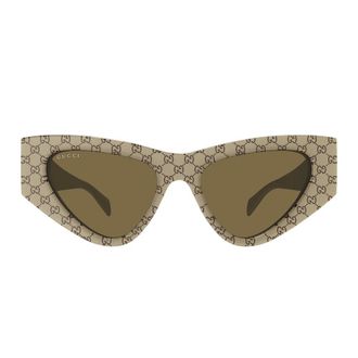 Gucci Cat-eye Sunglasses - unisex - Gucci - Sunglasses - Beige - 53 MM - Accessories