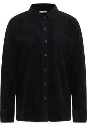 Mustang Langarmbluse MUSTANG Damen Style Ruby, Damen, Gr. 40, schwarz 4185, Twill, 100% Baumwolle, oversize, Blusen Langarmbluse