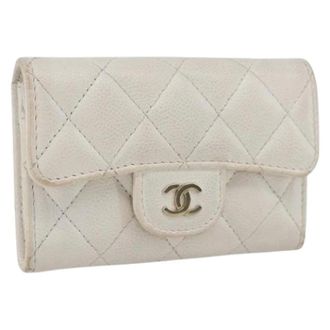 Chanel Pre-owned Wallets, female, White, Size: ONE SIZE Pre-owned Leather Wallet