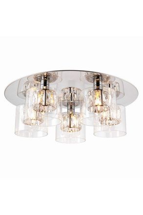 Netlighting Verina 5 Light Flush Chrome Glass G9 in Clear
