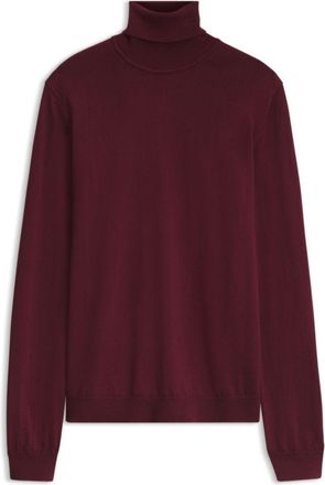 HUGO BOSS Merino wool turtleneck sweater with embroidered logo