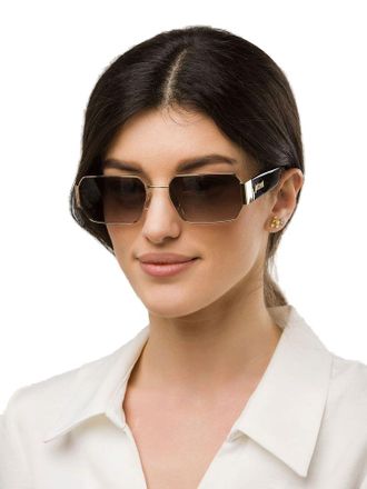 Just Cavalli SJC199 Rectangle Metal Sunglasses - Rose gold
