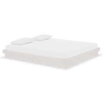Berkfield Home Bed Frame without Mattress White Solid Wood Super King