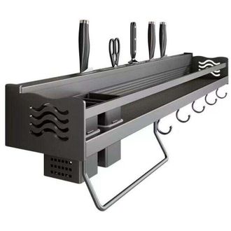 OEM Estante Para Especias, Estante De Cocina De Pared, No Requiere Perforaci&oacute;n, Soporte Para Especias Con 6 Ganchos Extra&iacute;bles, Puede Contener Especias, C