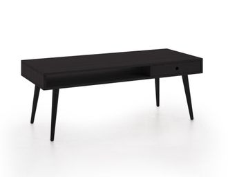 HOGAR 24 Mesa de centro de madera maciza natural, color negro