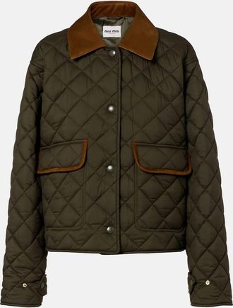 Miu Miu Quilted leather-trimmed jacket
