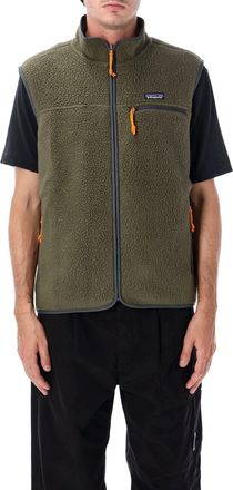 Patagonia Retro Pile Vest With High Collar And Zip Pockets