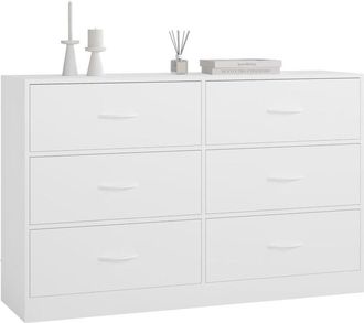 Woltu Modern 6 Fabric Drawer Chest of Drawers White - Woltu