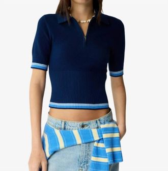 Guest In Residence Marcella Polo Top In Navy