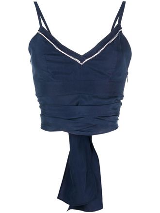 Alberta Ferretti Top con scollo a V - Blu