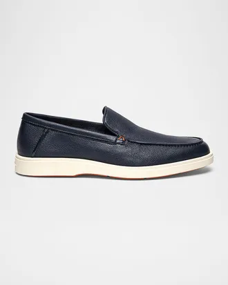 Santoni Detroit Tumbled Leather Loafers