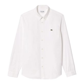 Lacoste Klassiek overhemd met lange mouwen voor heren - Heren - Zakelijke Overhemden - Wit - 4XL - Katoen - Overhemden