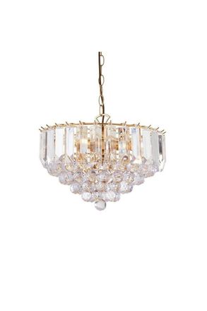 Netlighting Fargo 3 Light Ceiling Pendant Acrylic Brass E14 in Gold