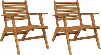 vidaXL Sedie Da Giardino 2 Pz In Legno Massello DAcacia Vidaxl