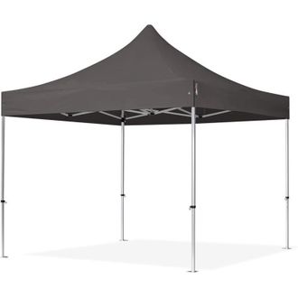 Trade Shop Trade Shop Traesio - Gazebo Pieghevole Giardino 3x3x3mt Tenda Telo Grigio Padiglione Mercati Sagre 222714