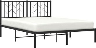 vidaXL Vidaxl - Estructura Cama Sin Colch&oacute;n Con Cabecero Metal Negro 140x200 Cm