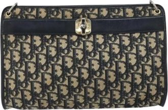 Dior Pre-owned Cross Body Bags, female, Blue, Size: ONE SIZE Pre-owned Vintage trotter shoulder bag