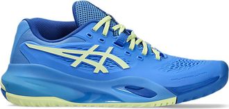 Asics Womens Gel Resolution X Shoes In Blue Coast/huddle Yellow