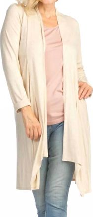 Papillon Lightweight 3/4 Sleeve Cardigan In Oatmeal