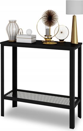 OEM Consola Atornillada Con Estante De Malla Para Pasillo Tipo Loft, Color Negro + Mini Perla Negra