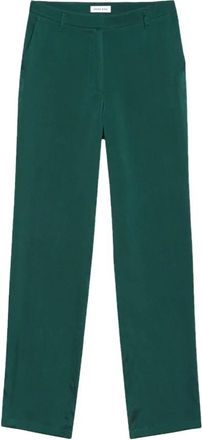 Anine Bing Klassieke smaragdgroene broek - Dames - Straight fit broeken - Groen - S - Broeken
