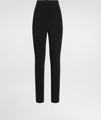 Dolce & Gabbana Silk Tank Top With Gardenia-print Twill Scarf Panel - Woman Pants And Shorts Black Viscose 42