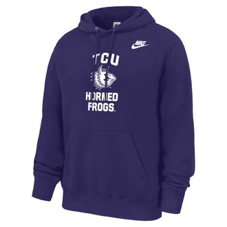Nike TCU Horned Frogs Club Nike Mens Football Fleece Pullover Hoodie in Purple | M31233P394TCUN-ORC