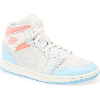 Nike Jordan Air Jordan 1 Mid Basketball Sneaker in Sail/Blue Chill/Lava/Muslin at Nordstrom Rack, Size 5.5