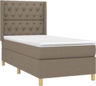 vidaXL Vidaxl - Cama Box Spring Colch&oacute;n Y Luces Led Gris Taupe 80x200 Cm