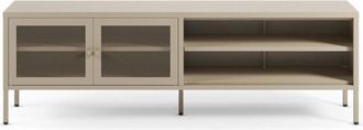 Rendez-Vous D&eacute;co Mueble De Tv Latem De Metal Beige 2 Puertas, 160 Cm
