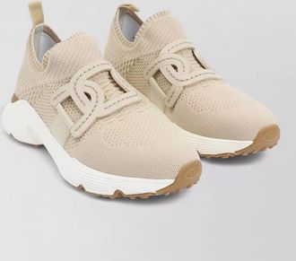 Tod's knit sneakers pull tab rubber sole