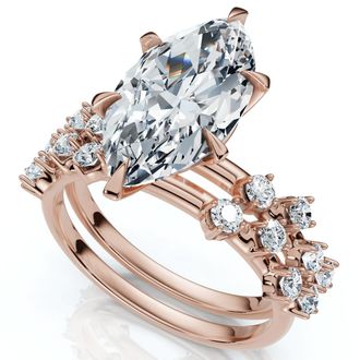 Pompeii3 Certified 3 1/2Ct Marquise Diamond Bridal Set 14k Gold or Platinum Lab Grown