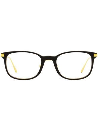 Omega rectangle-frame glasses - men - Acetate/Metal (Other) - One Size - Black