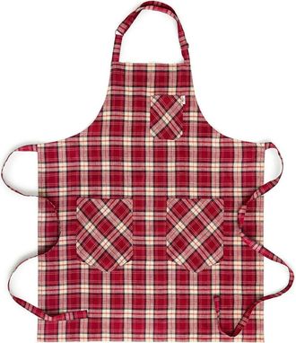 Solino Home Linen Apron 33 x 30 in for Dining Table, Holiday and Everyday Table Decor - Linen Bib Apron in Burgundy at Nordstrom, Size Medium