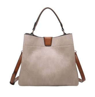 Jen & Co. Womens Tati Lizard Monogrammable Satchel Bag In Warm Grey